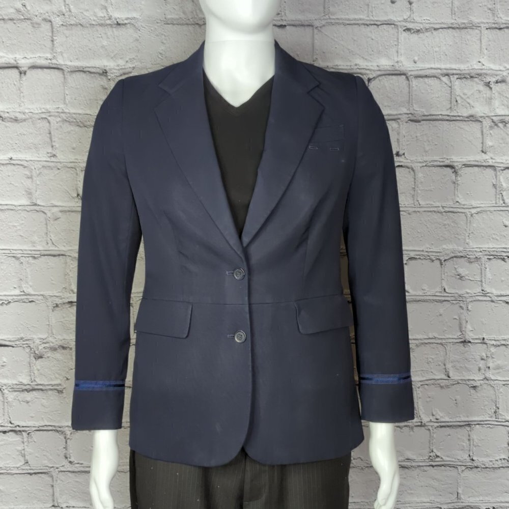 US Airways Navy Blue Women's Suit, Poly Wool Blend, Size 4 - Picture 2 of 16